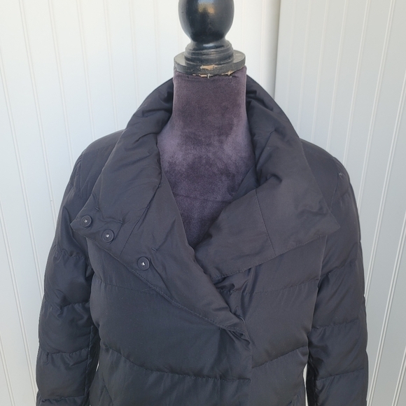 J Jill Women's Black Quilted 80% Down Puffer Coat Jacket Snap Sz XS - Picture 12 of 13